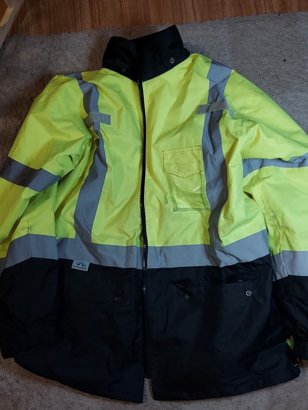 High-Visibility Safety Jacket - Lime Yellow & Black